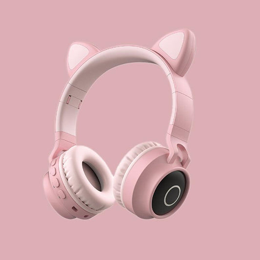 LED Light Cat Ear Headphones Wireless Bluetooth 5.0 Headset Portable Foldable Kids Headphone With Microphone Best Gift - Cruish Home