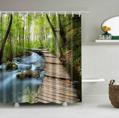 Peaceful Waterfall Fabric Shower Curtain - Cruish Home