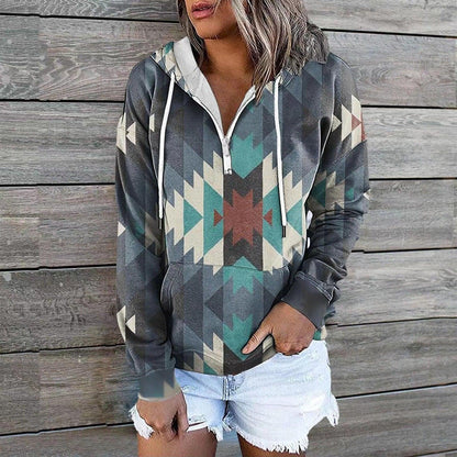 Female Ethnic Tribal Hoodie Coat - Cruish Home