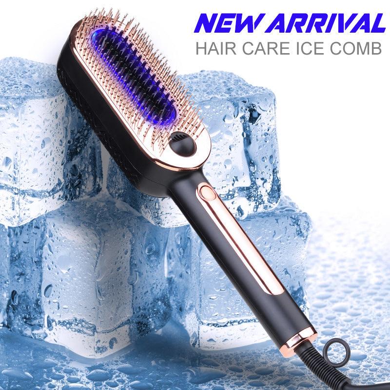 Women's Negative Ion Blue Straight Hair Cold Ice Comb - Cruish Home