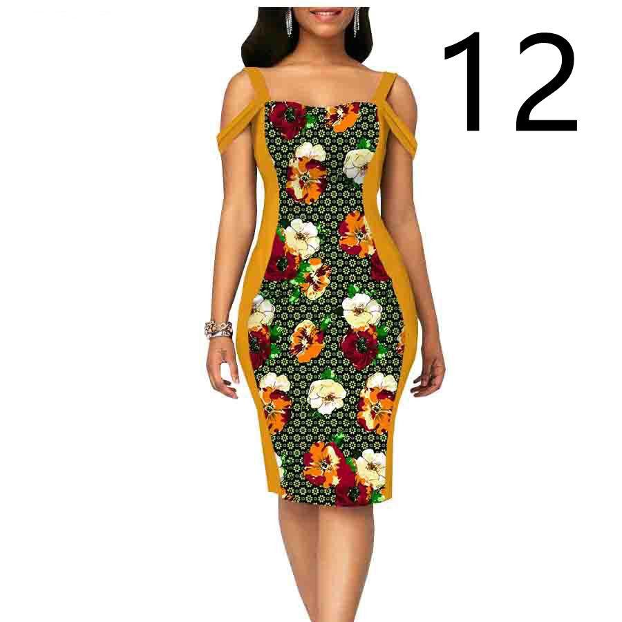 African Print Dress Women's Casual Tight Evening Gown - Cruish Home