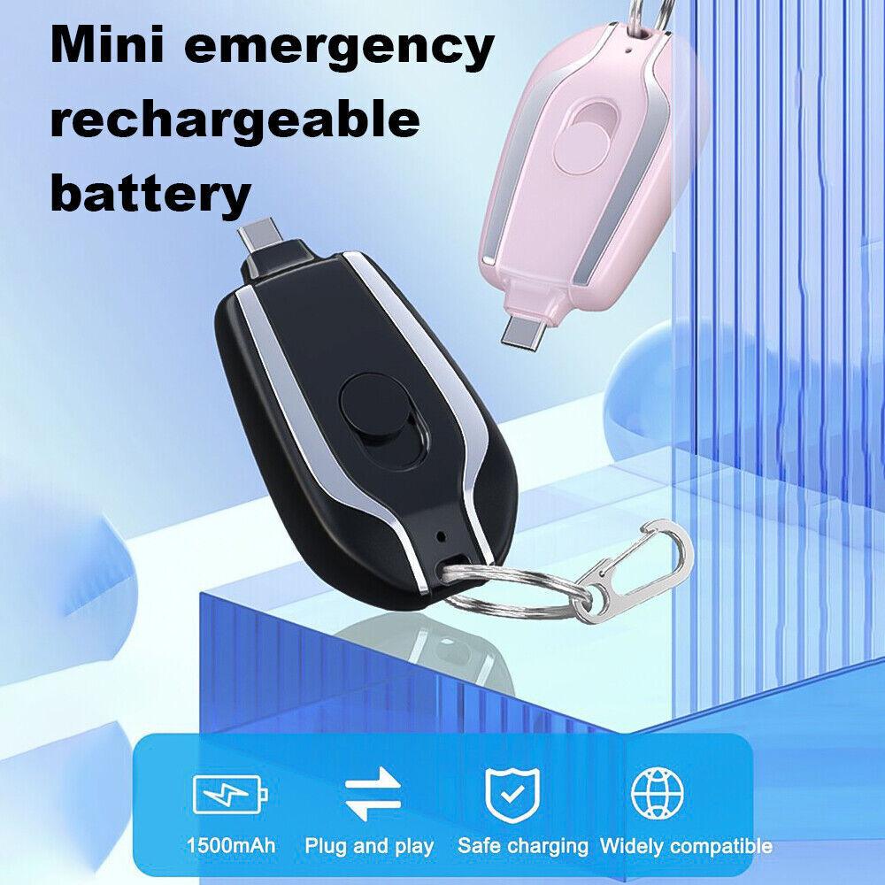 Mini Keychain Charger Emergency Power Bank Type-C