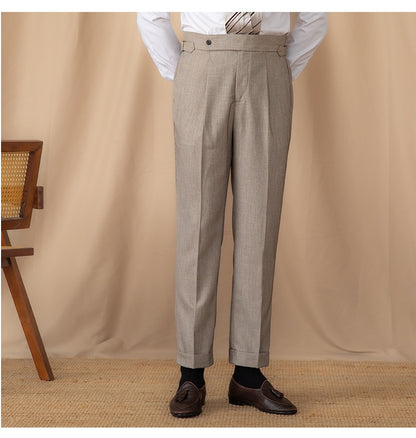 Solid Color Naples High-waisted Trousers Daily Commute Straight Trousers