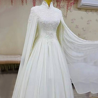 Lace Slim Long Sleeve Fishtail Wedding Dress