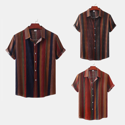 Summer Men's Clothing Printing Casual Retro Shirt Men - Cruish Home