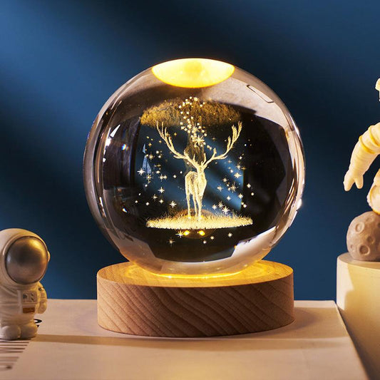 Luminous 3d Solar System Crystal Ball Desktop - Cruish Home