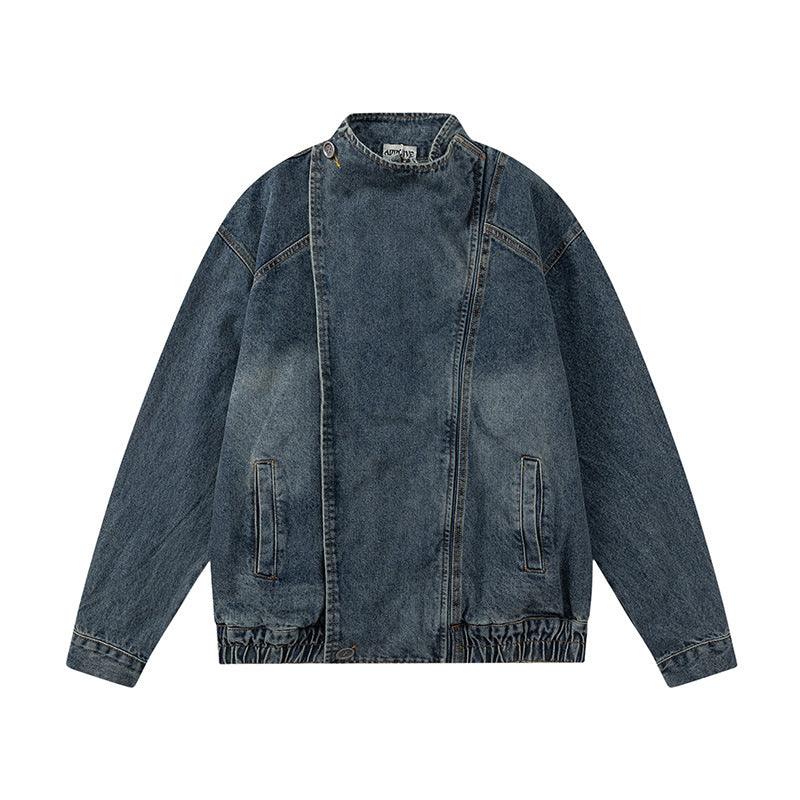 Stand Collar Denim Coat For Men - Cruish Home