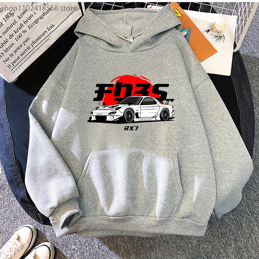 New Car Printed Men'swomen's Cotton Hoodie Casual - Cruish Home