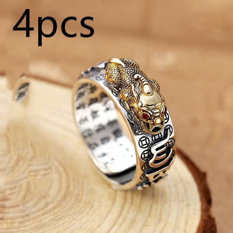 Little Pixiu Heart Sutra Ring Men And Women Lucky - Cruish Home