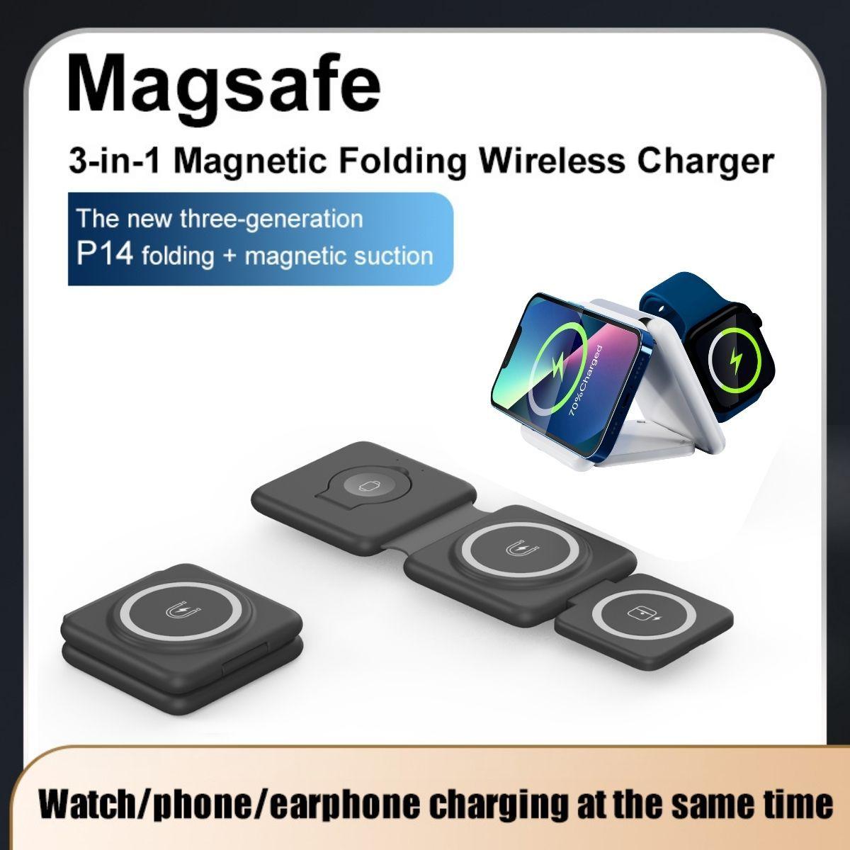 Folding Magnetic Suction Wireless Charger 3-in-1 - Cruish Home