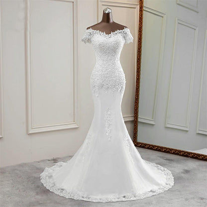 Tube Top Bridal Slim Wedding Dress Mermaid Lace Wedding Dress - Cruish Home