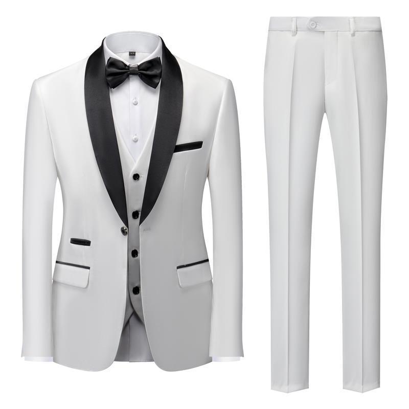 Men's Suit Set Green Fruit Collar Stage Suit Dress Host Performance Bridegroom Best Man Three-piece Suit - Cruish Home