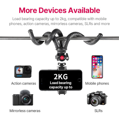 Black Octopus Mobile Phone Clip Gimbal Tripod Set