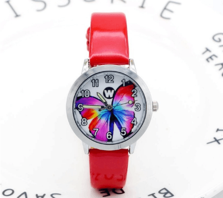 Children's Watches Kids Quartz Watch Student Girls Quartz-watch Cute Colorful Butterfly Dial Waterproof Watch - Cruish Home