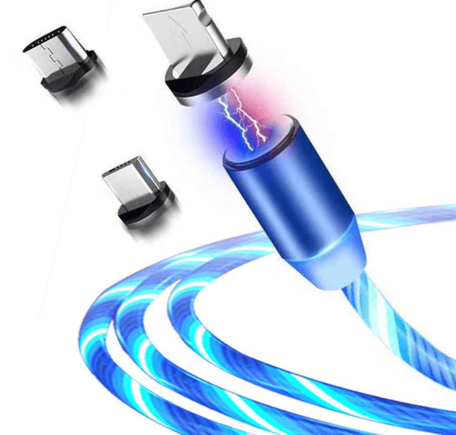 Compatible with Apple, Flowing Ligh Magnetic Streamer Data Line Cable for Iphone Android Typec - Cruish Home