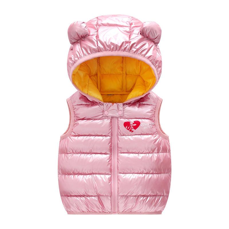 Children Warm Down Vest Autumn Baby Boys Girls Sleeveless Waistcoat Kids Outerwear Vests Children Hooded Jackets - Cruish Home