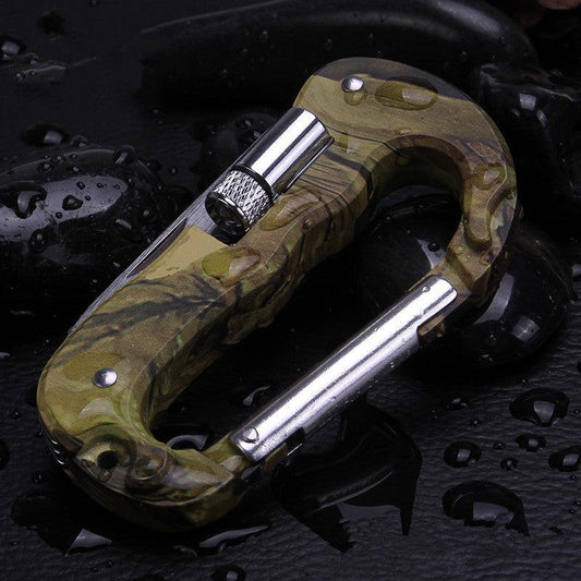 Camouflage Clasp Knife Saw Screwdriver Multifunctional Outdoor Tools Climbing Carabiner Quickdraws Aluminum 5 In 1 Carabiner - Cruish Home