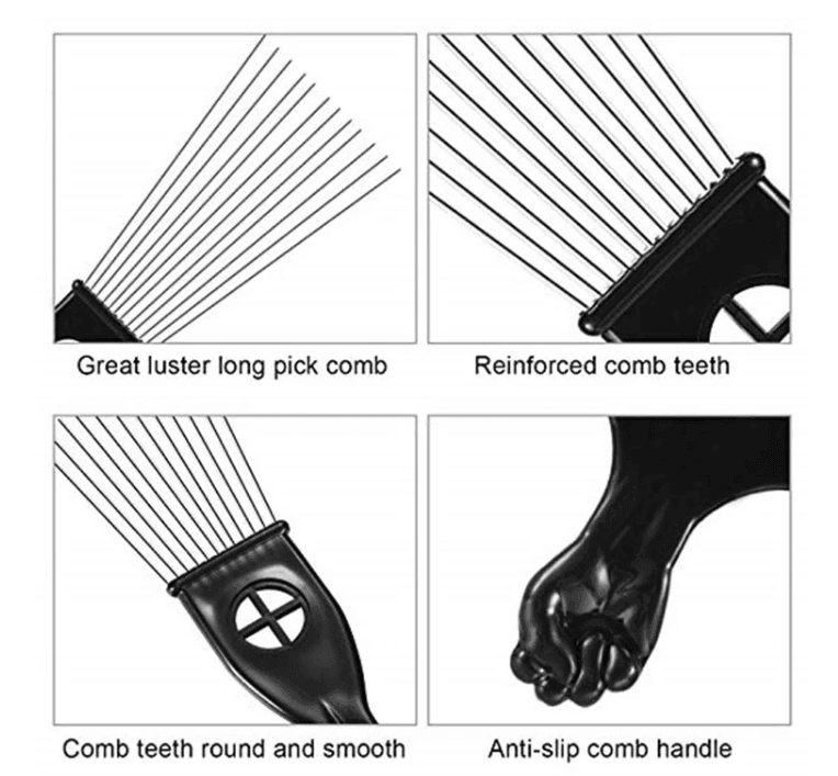 Metal Comb African Hair Pik Comb Brush Salon Hairdressing Hairstyle Styling Tool Hair Accessories - Cruish Home