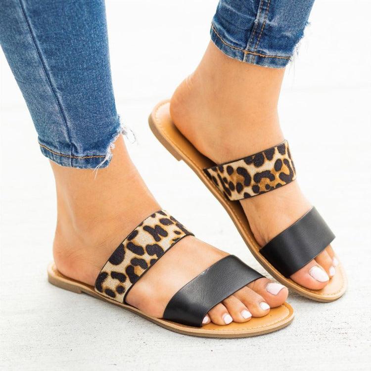 Leopard slippers sandals - Cruish Home