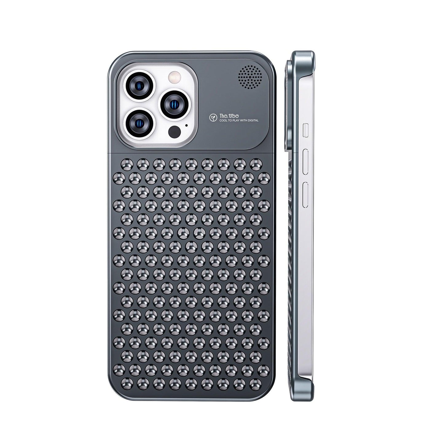 Aluminum Alloy Phone Case For 14 13 Pro Max Plus Hollow Heat Dissipation Anti-fall Full Body Shockproof Phone Cove - Cruish Home