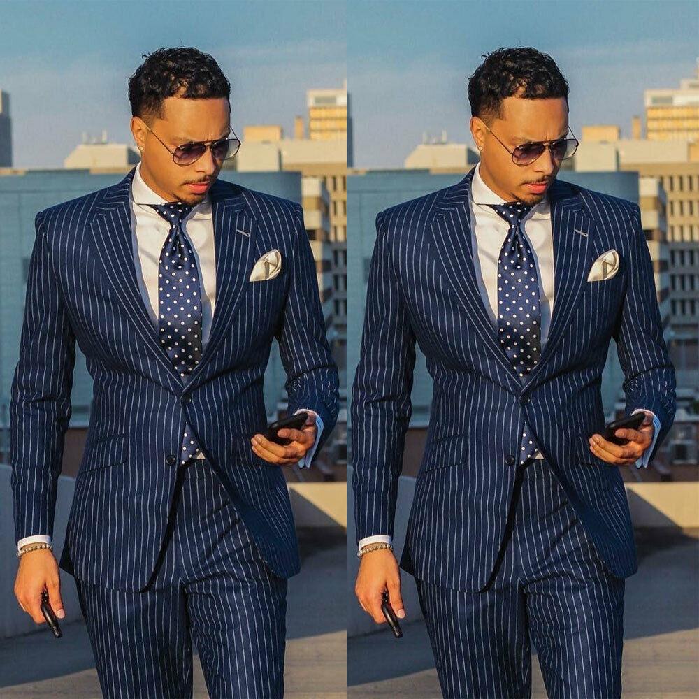 Striped suit business casual suit men's three-piece suit - Cruish Home