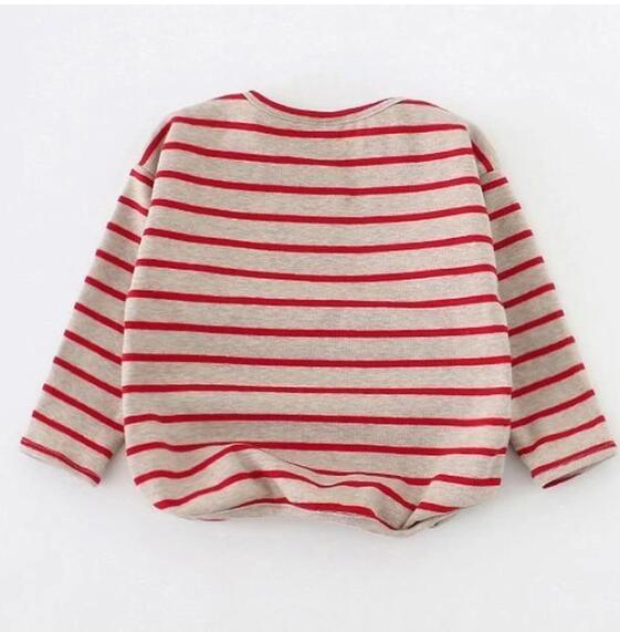 Fashion Striped Print 2021 Kids Baby Girls Clothes Cotton Long Sleeve T Shirts For Children Girls Autumn Spring Baby Clothing - Cruish Home