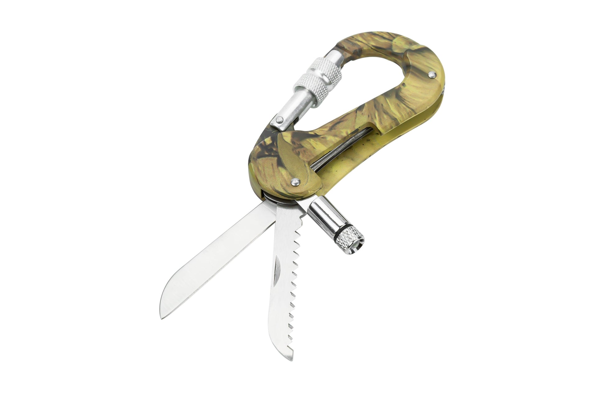 Camouflage Clasp Knife Saw Screwdriver Multifunctional Outdoor Tools Climbing Carabiner Quickdraws Aluminum 5 In 1 Carabiner - Cruish Home