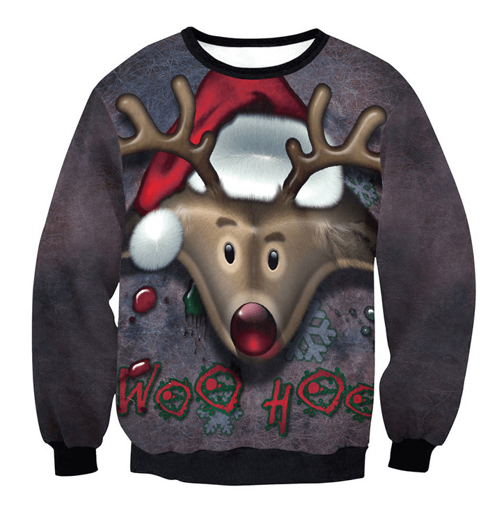 UGLY CHRISTMAS SWEATER Vacation Santa Elf Funny Womens Men Sweaters Tops Autumn Winter Clothing - Cruish Home