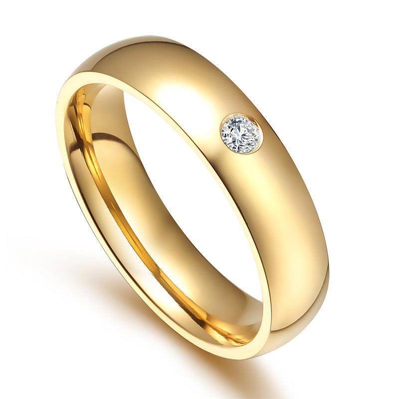 Golden stainless steel couple rings - Cruish Home