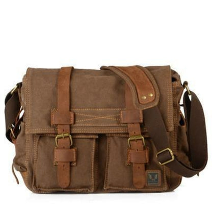 Canvas Leather Fashion Messenger Bag For Men