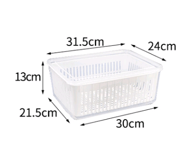 Fruit and vegetable storage box large capacity refrigerator food storage box kitchen drain basket plastic sink - Cruish Home