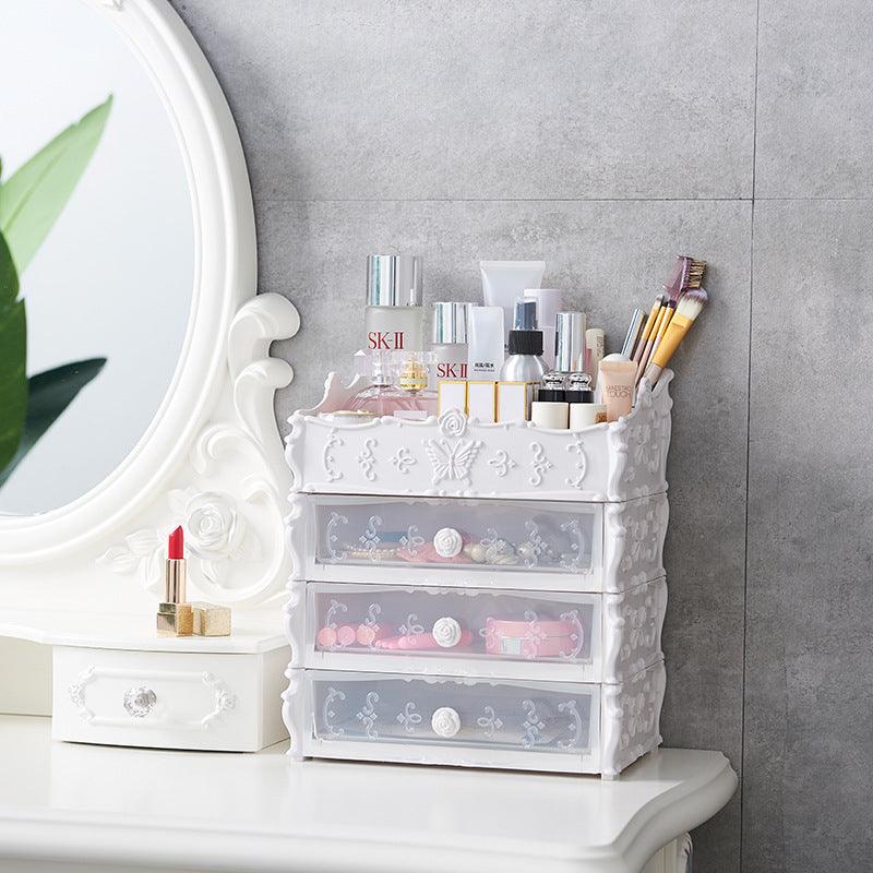 Transparent Makeup Organizer Cosmetic Storage Box Drawer Desktop Organizer Jewelry Beauty Storage Bins Lipstick Christmas Gifts - Cruish Home