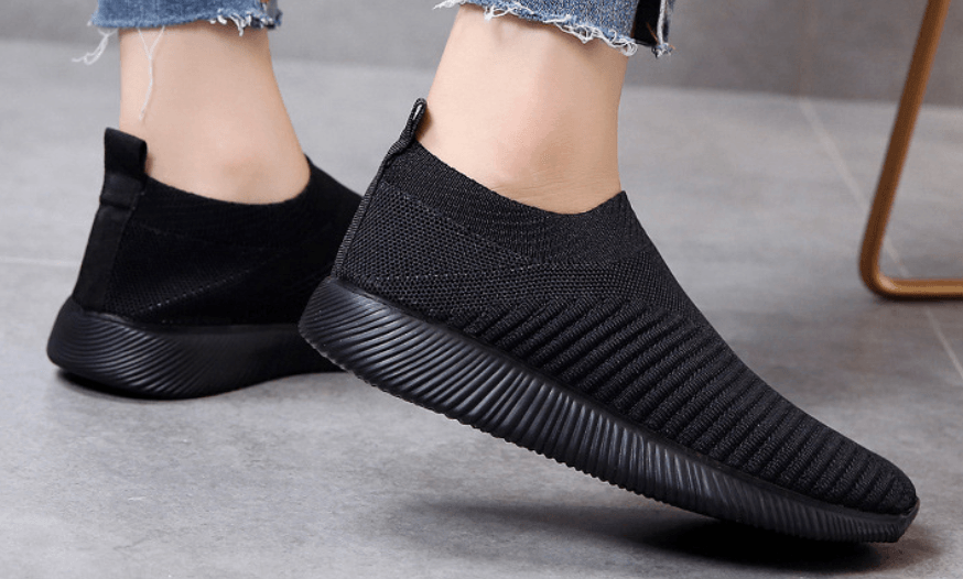 Winter casual socks shoes for women – comfortable knit slip-on design