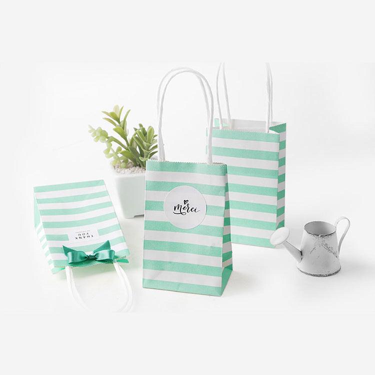 Small candy color striped white kraft paper bag - Cruish Home