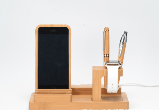 Compatible with Apple , Bamboo, wood andMobile applewatch bracket charging wooden bracket multi-function flat cell phone base - Cruish Home