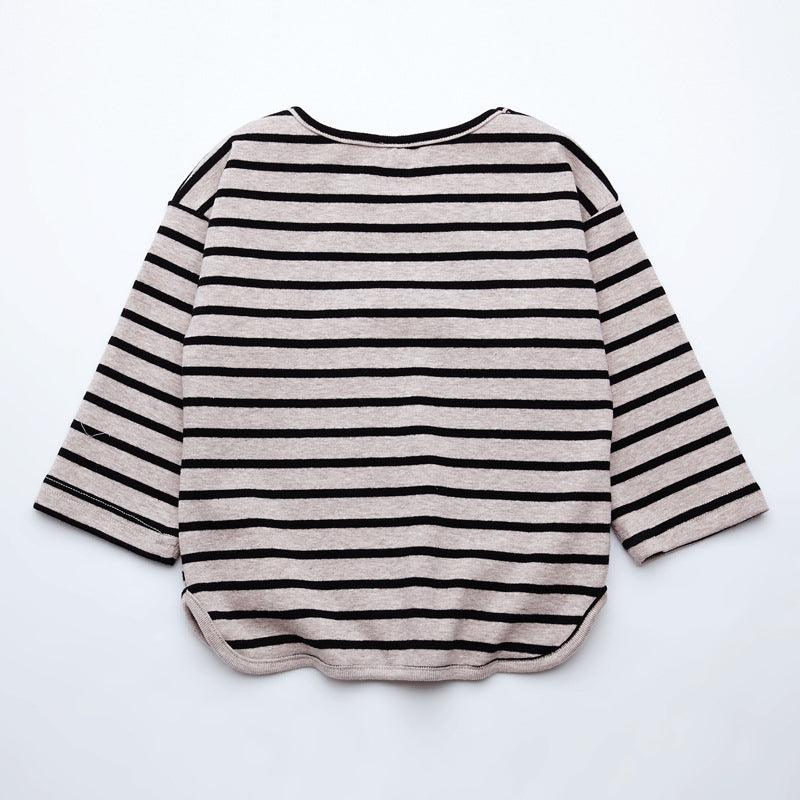 Fashion Striped Print 2021 Kids Baby Girls Clothes Cotton Long Sleeve T Shirts For Children Girls Autumn Spring Baby Clothing - Cruish Home