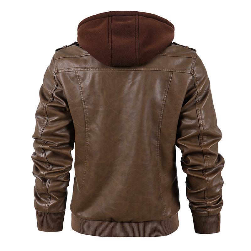 Motorcycle leather men's jackets stand collar men - Cruish Home