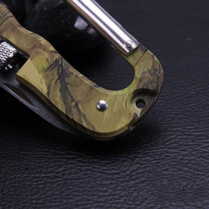 Camouflage Clasp Knife Saw Screwdriver Multifunctional Outdoor Tools Climbing Carabiner Quickdraws Aluminum 5 In 1 Carabiner - Cruish Home