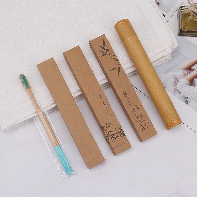 Natural bamboo handle round bamboo toothbrush - Cruish Home