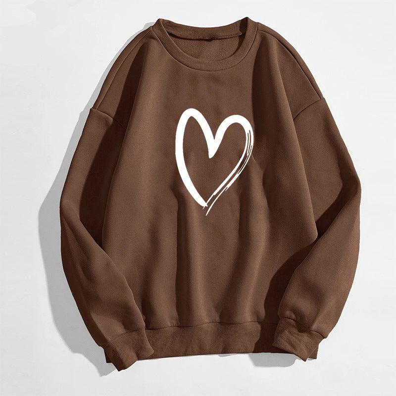 Printed Heart Trendy Sweater For Women - Cruish Home