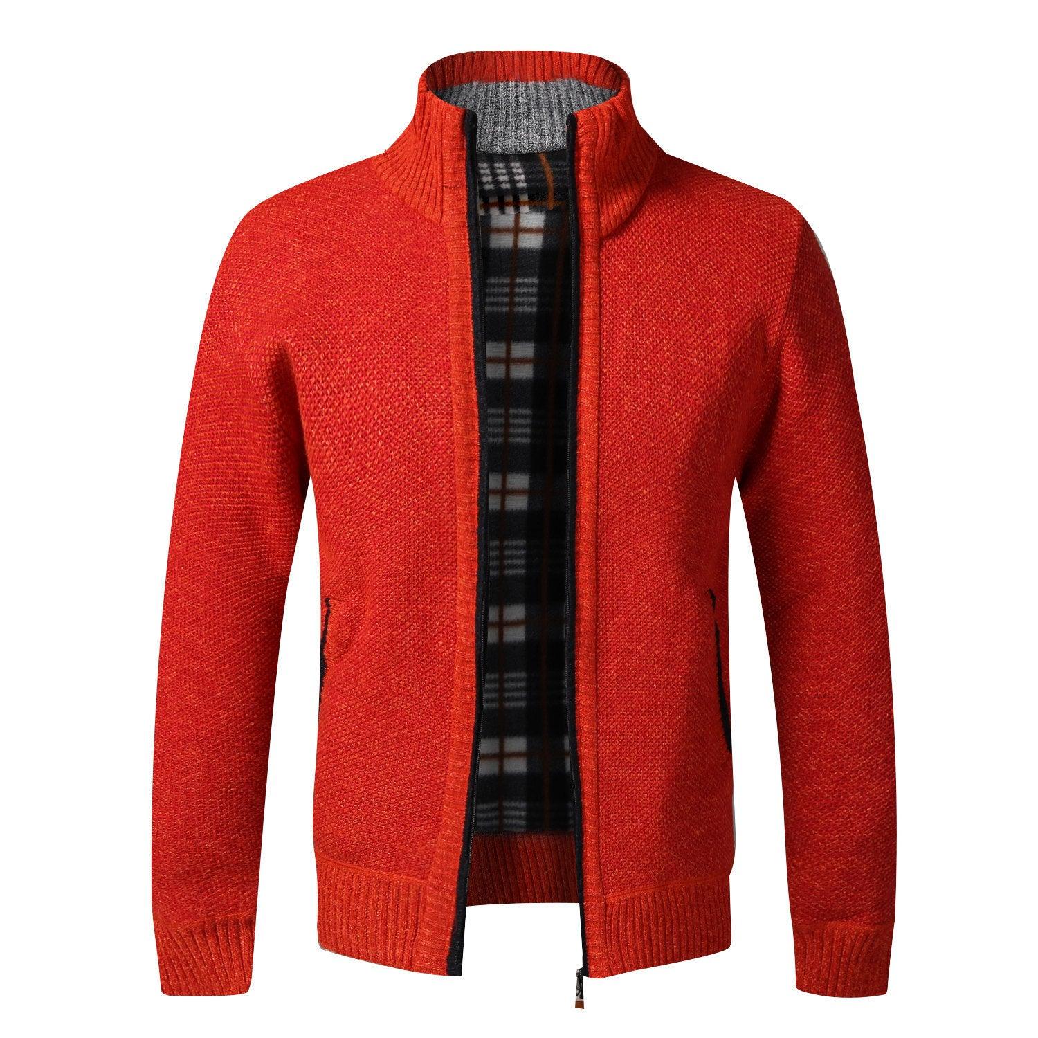 Men's Knitted Cardigan With Plush Coat, Loose And Fat, Large - Cruish Home