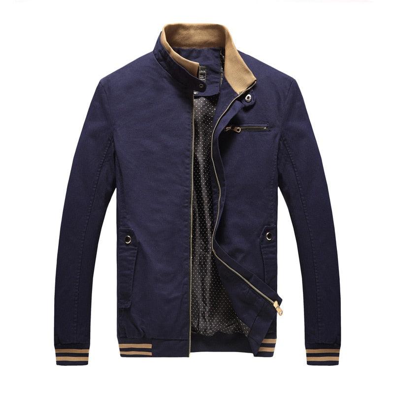 Spring Autumn Men Casual Jacket Coat Men's Fashion Washed 100% Pure Cotton Brand-Clothing Jackets Male Coats - Cruish Home