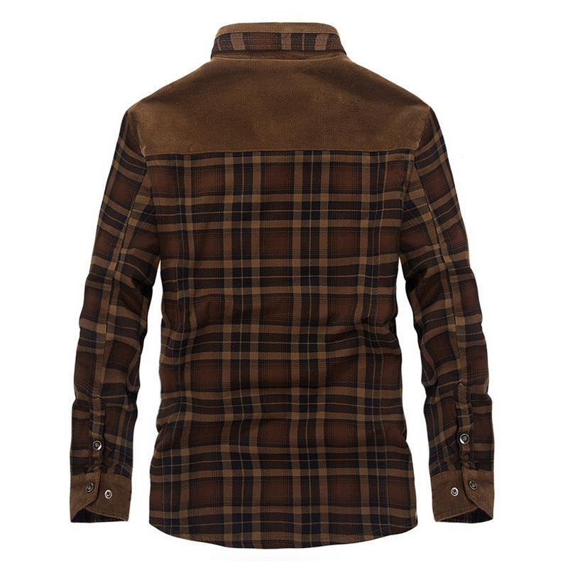 Winter Jacket Men Thicken Warm Fleece Jackets Coats Pure Cotton Plaid Jacket Military Clothes - Cruish Home