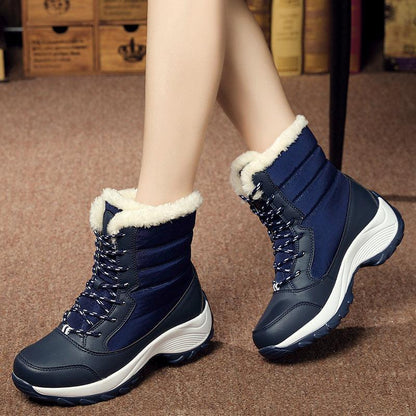 Plus velvet high-top women's shoes waterproof snow boots - Cruish Home