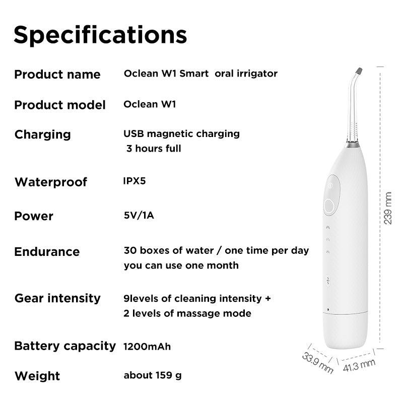 W1 Cordless Dental Air Water Flosser Oral Irrigator Rechargeable With 9 Thread Patterns - Cruish Home