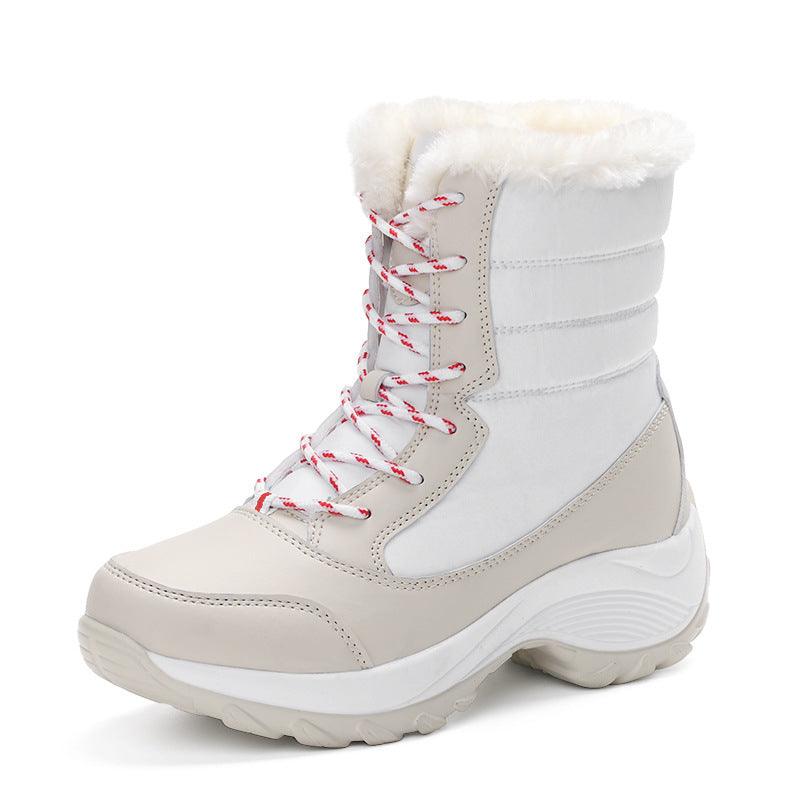 Plus velvet high-top women's shoes waterproof snow boots - Cruish Home