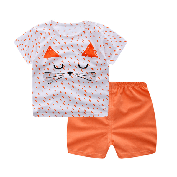 Cartoon Clothing Baby Boy Summer Clothes T-shirt Baby Girl Casual Clothing Sets - Cruish Home