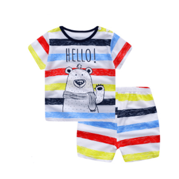 Cartoon Clothing Baby Boy Summer Clothes T-shirt Baby Girl Casual Clothing Sets - Cruish Home