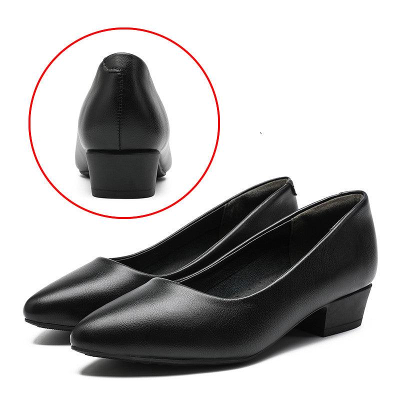 Leather Work Shoes Women Black - Cruish Home