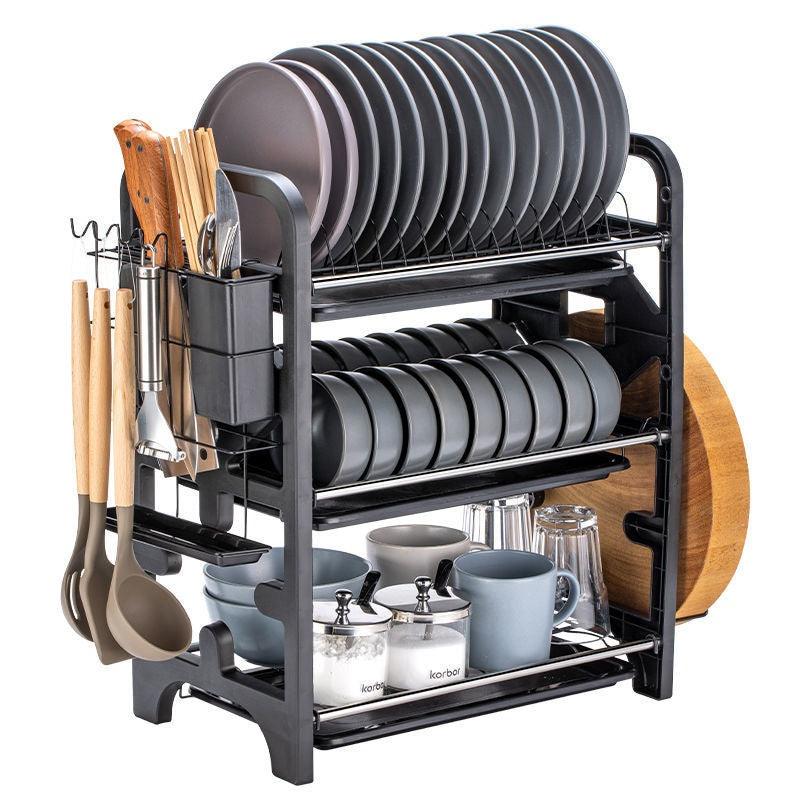 Bowl And Dish Multi-functional Kitchen Storage Knife Bowl And Chopsticks Storage Box Plate Rack - Cruish Home